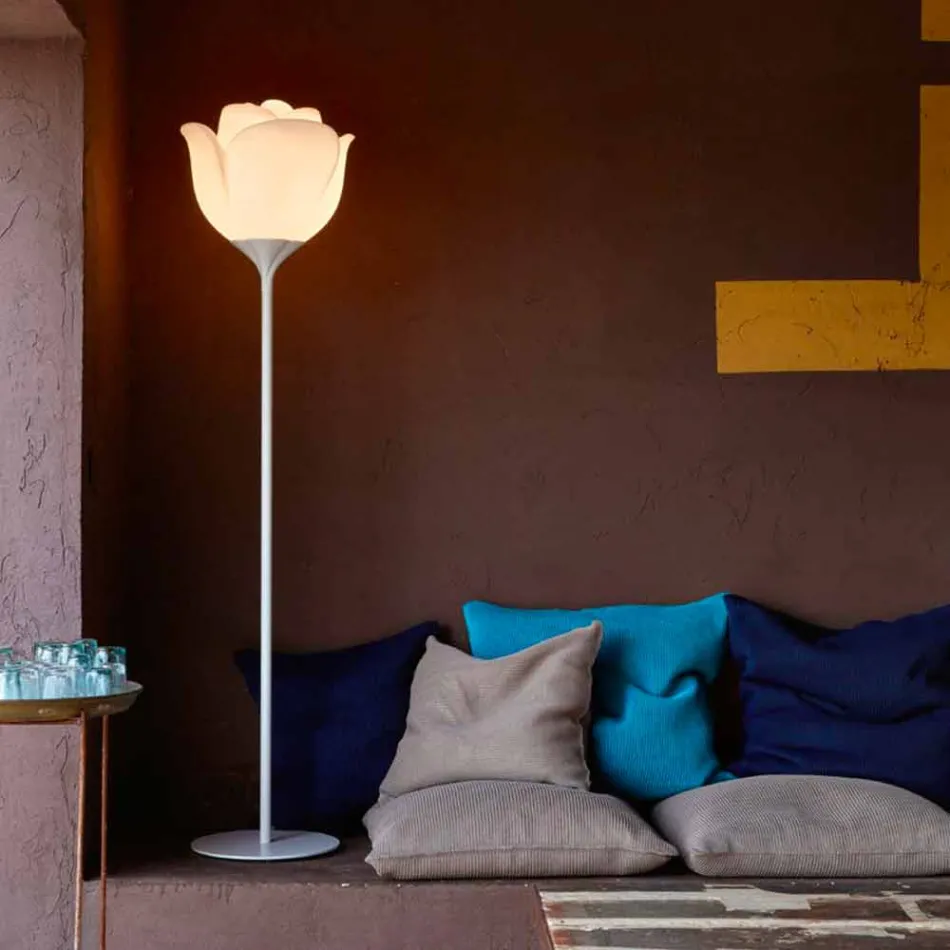 Plastic vloerlamp met bloemmotief voor binnen - Baby Love van Myyour Viadurini