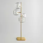 Design vloerlamp met glanzende metalen structuur Made in Italy - Donatina Viadurini