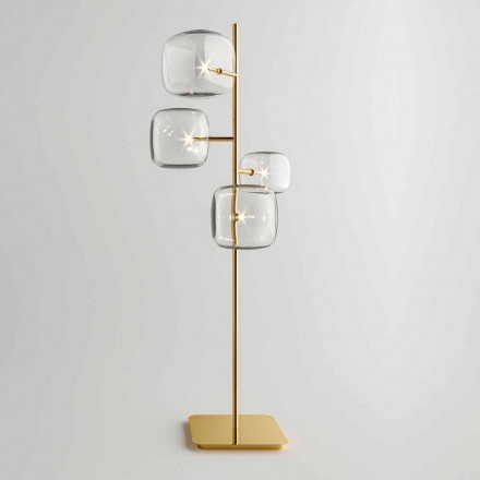Design vloerlamp met glanzende metalen structuur Made in Italy - Donatina Viadurini