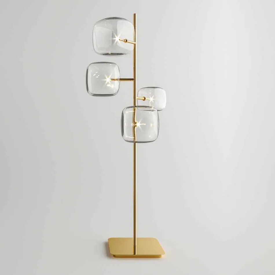 Design vloerlamp met glanzende metalen structuur Made in Italy - Donatina Viadurini