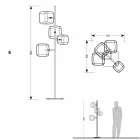 Design vloerlamp met glanzende metalen structuur Made in Italy - Donatina Viadurini