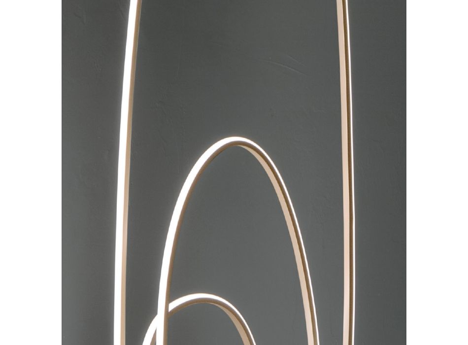 Design vloerlamp in goudkleurig gelakt metaal met LED - Simea Viadurini