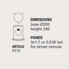 Staande lamp, modern design met 3 lampen, U-Boat - Toscot Viadurini