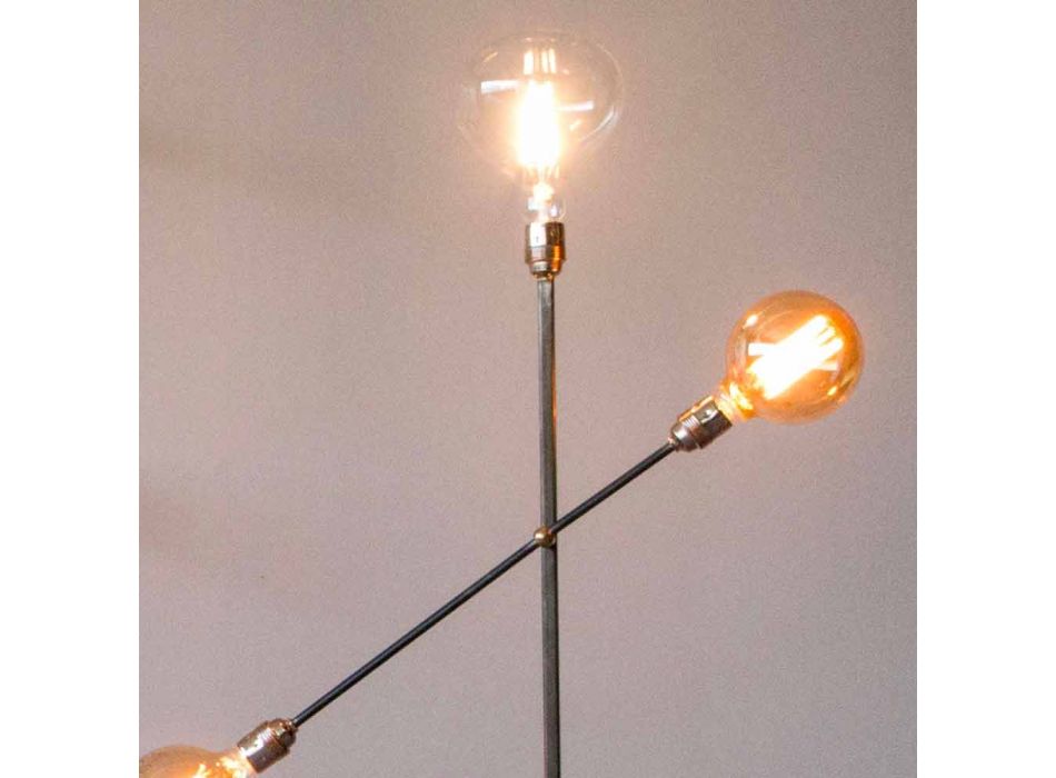 Design vloerlamp van ijzer met verstelbare verlichting Made in Italy - Melita Viadurini