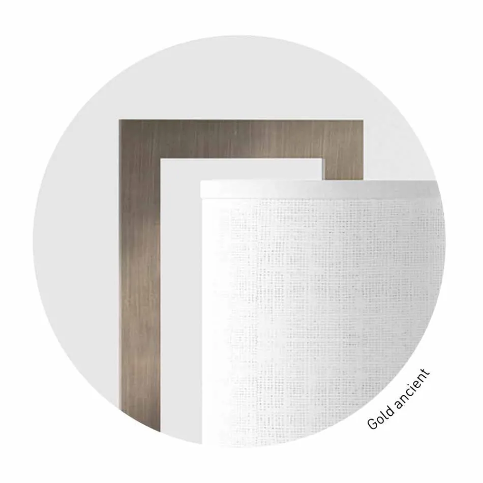 Metalen design vloerlamp met linnen lampenkap gemaakt in Italië - Bali Viadurini