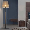 Design vloerlamp in metaal, hout en organza Made in Italy - Boom