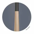 Design vloerlamp in metaal, hout en organza Made in Italy - Boom Viadurini