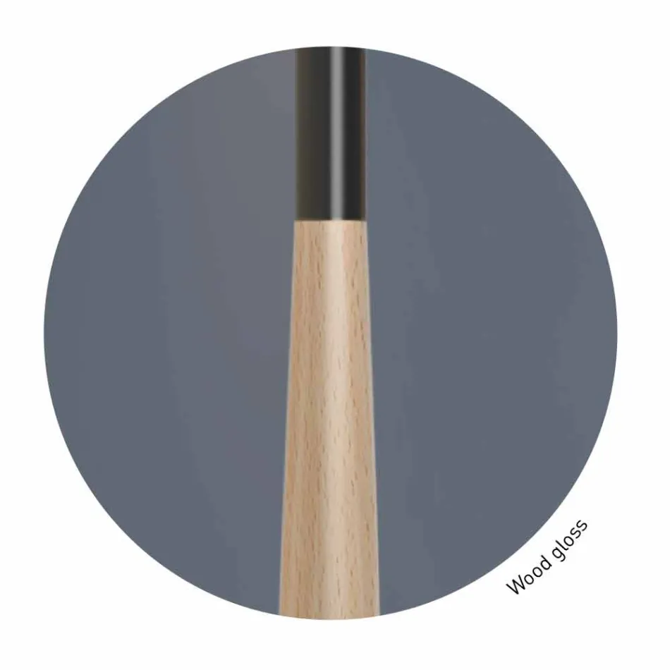 Design vloerlamp in metaal, hout en organza Made in Italy - Boom Viadurini