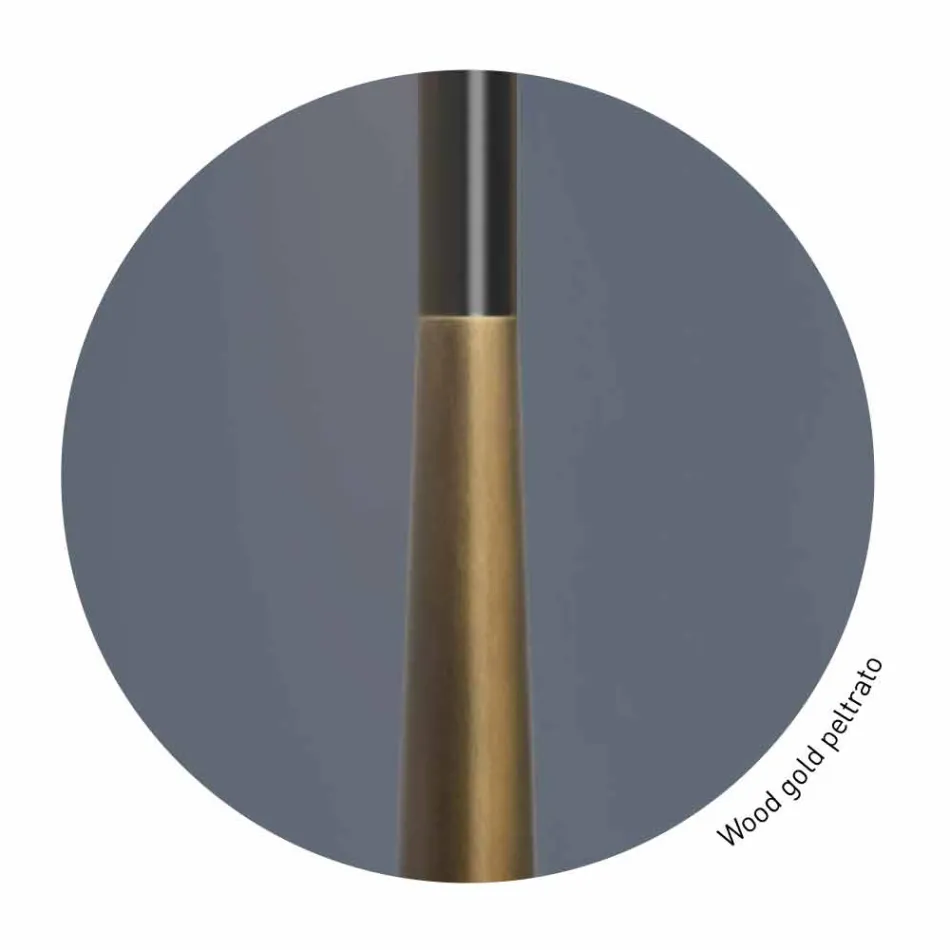 Design vloerlamp in metaal, hout en organza Made in Italy - Boom Viadurini