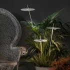 Tuinlamp Aluminium Wit Design met Waterlelieblad - Cipriam Viadurini