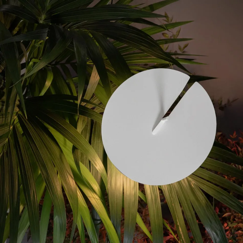 Tuinlamp Aluminium Wit Design met Waterlelieblad - Cipriam Viadurini