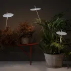 Tuinlamp Aluminium Wit Design met Waterlelieblad - Cipriam Viadurini