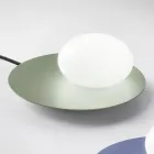 Staande lamp van aluminium, metaal en wit glas - Luma Viadurini