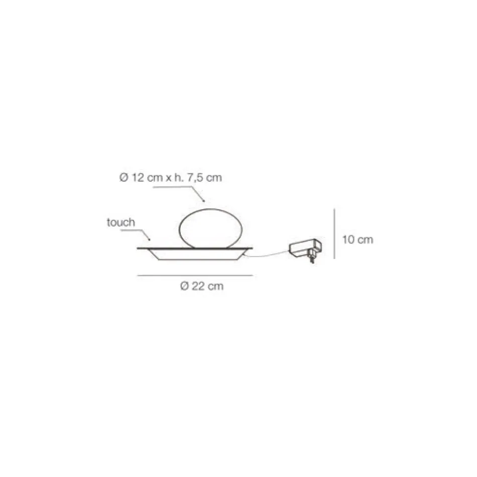 Staande lamp van aluminium, metaal en wit glas - Luma Viadurini