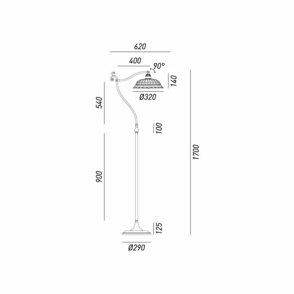 Floor lamp Art Nouveau keramiek Anita Il Fanale Viadurini