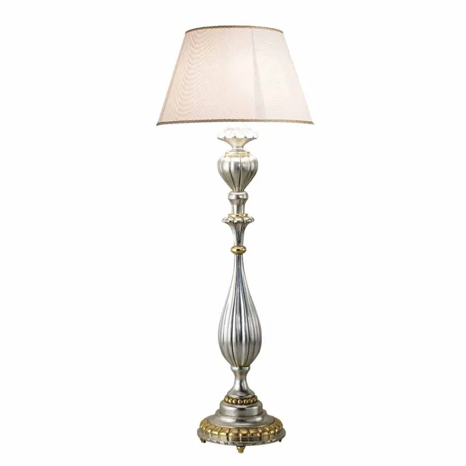 Houten staande lamp met de hand vervaardigd in Italië Rocco Viadurini