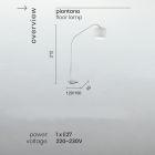 Metalen vloerlamp met pvc-scherm bedekt met stof - Igeo Viadurini