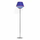 Staande lamp van verchroomd metaal met stoffen lampenkap Made in Italy - Soja Viadurini