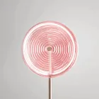 Vloerlamp van metaal en glas versierd met concentrische lijnen - Hackberry Viadurini