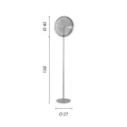 Vloerlamp van metaal en glas versierd met concentrische lijnen - Hackberry Viadurini