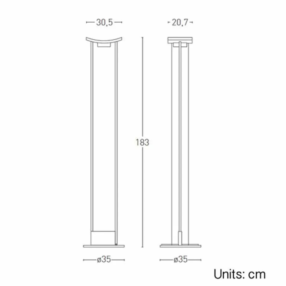 Vloerlamp van gelakt metaal met geïntegreerde LED Made in Italy - Indra Viadurini