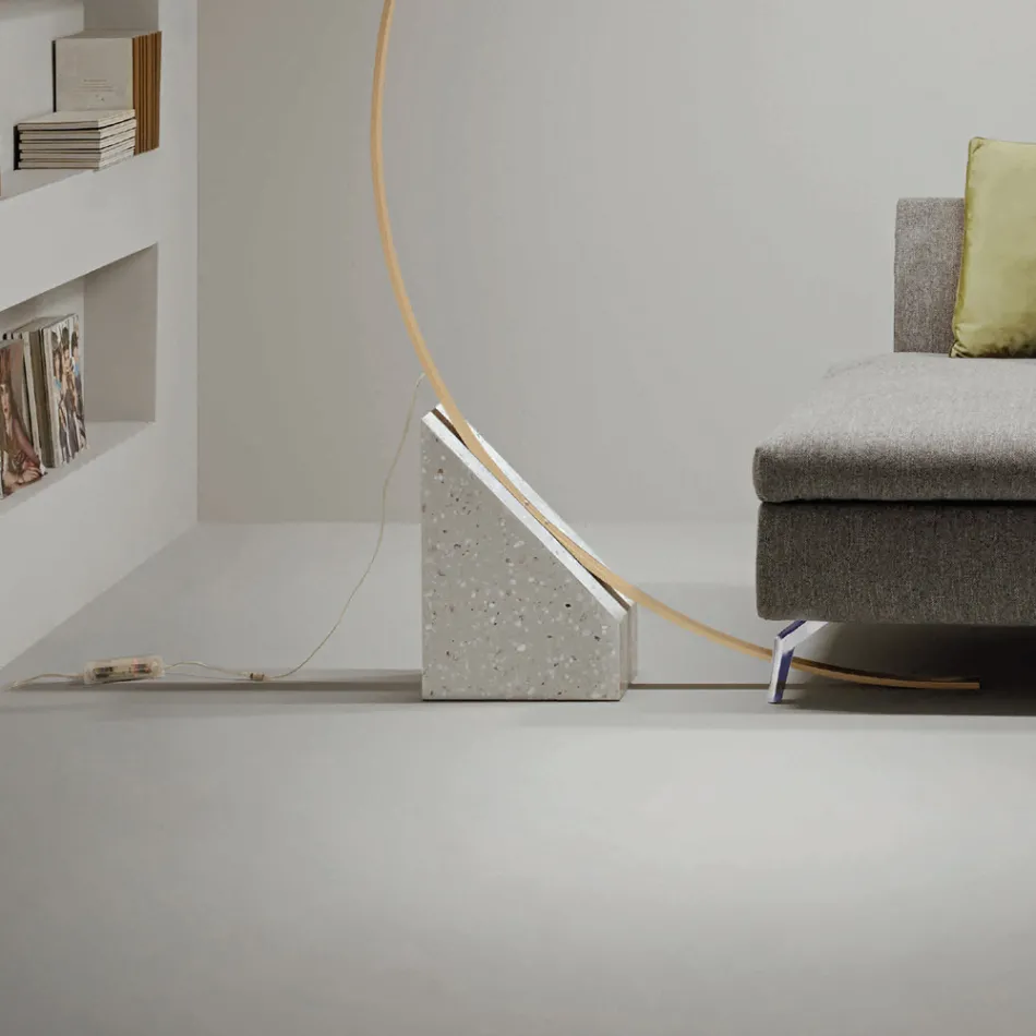 Vloerlamp van geverfd metaal met dimbaar ledlicht - Eucalyptus Viadurini