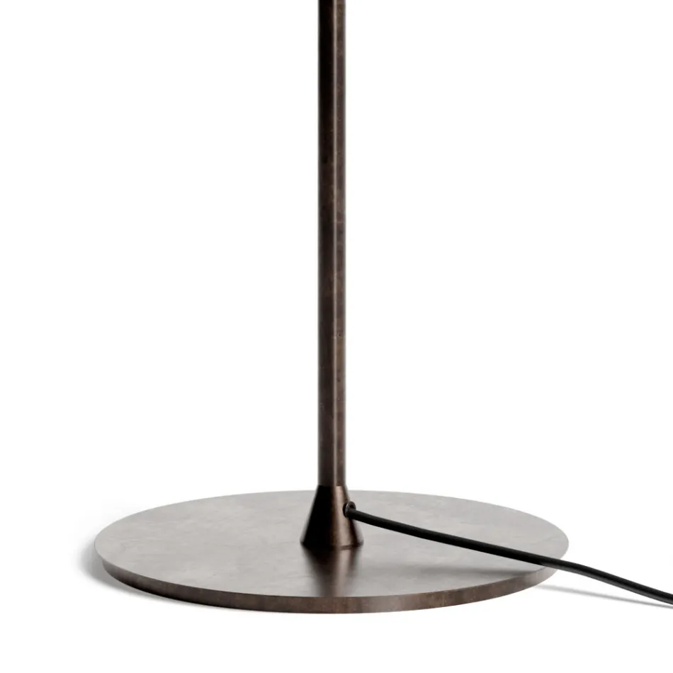 Vloerlamp in donker messing en steenglas Made in Italy - Bottega Viadurini