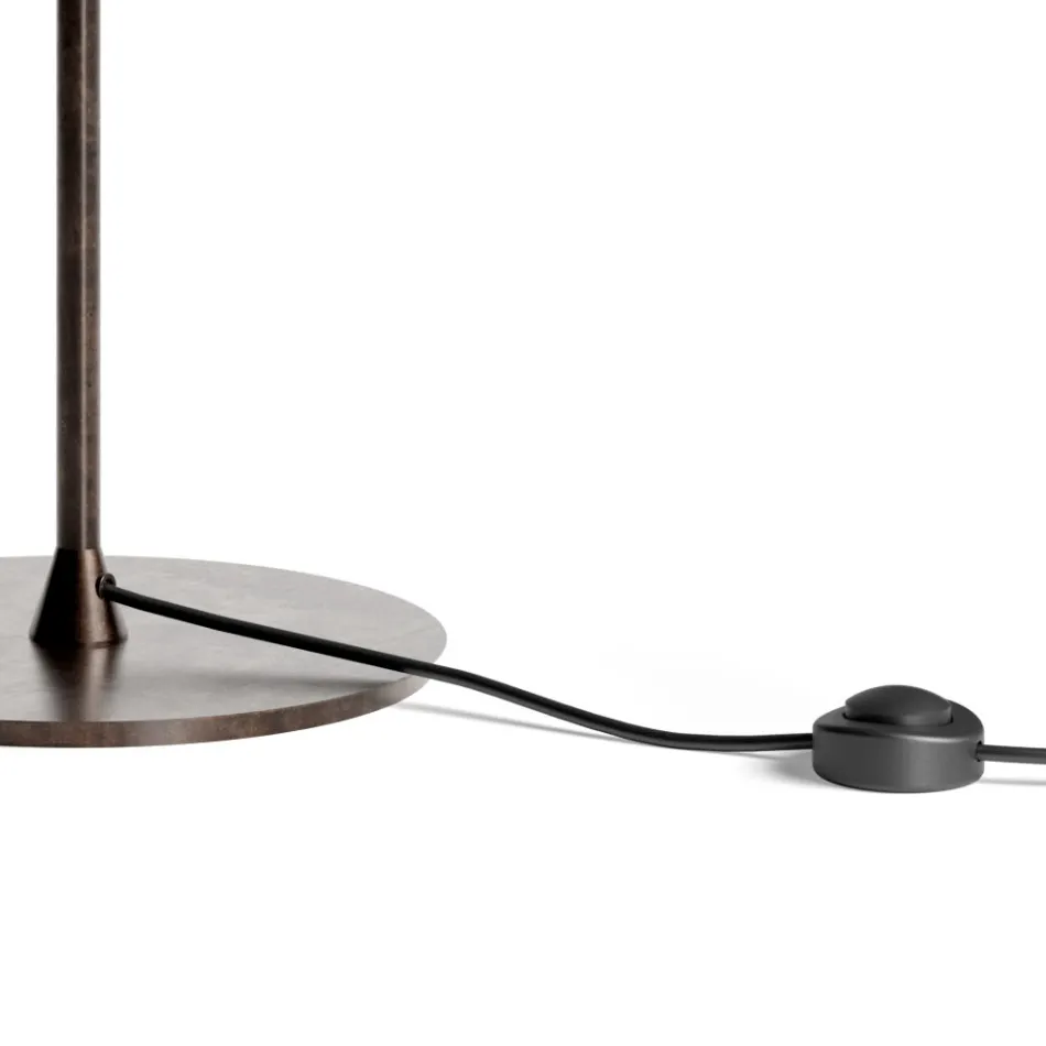 Vloerlamp in donker messing en steenglas Made in Italy - Bottega Viadurini