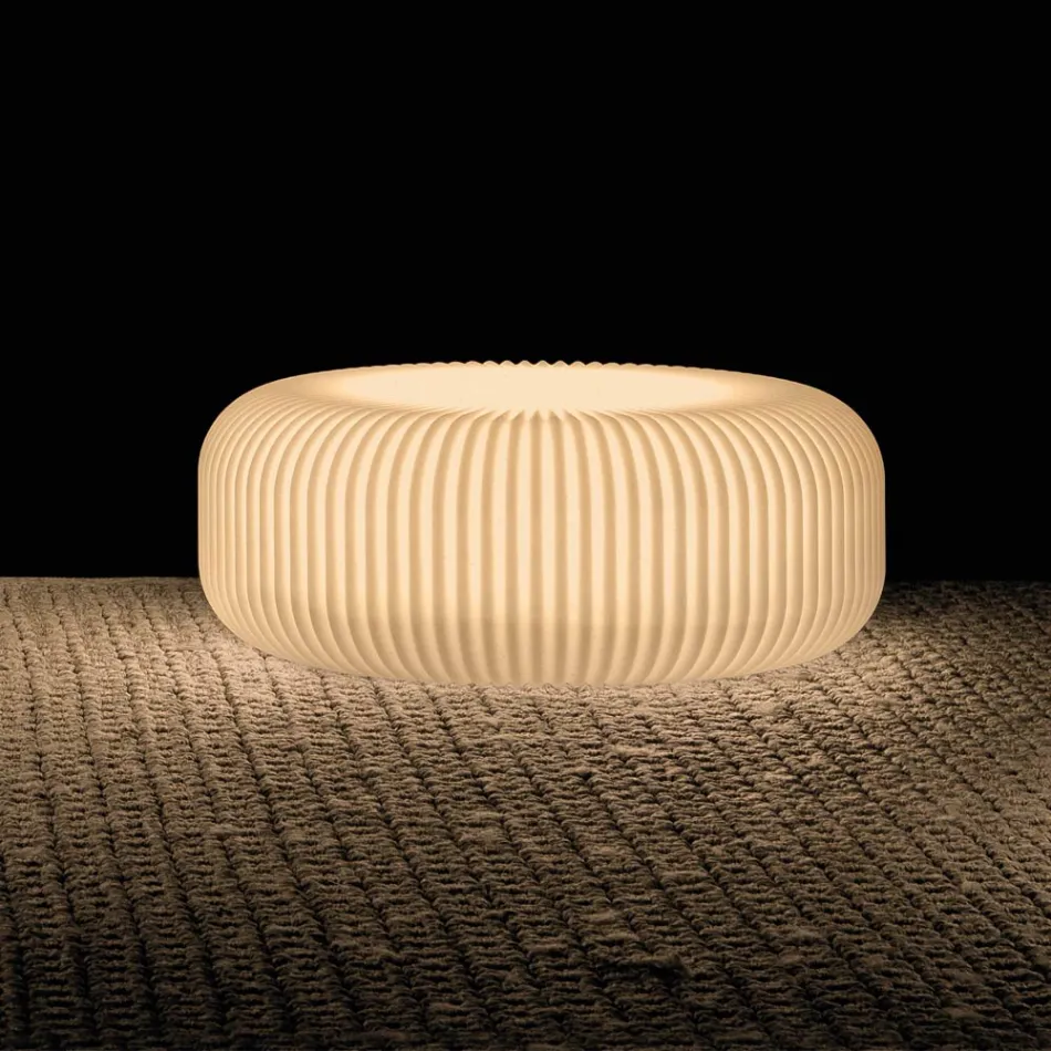 Albasten polyethyleen buitenvloerlamp, gemaakt in Italië - Disco Viadurini