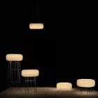 Albasten polyethyleen buitenvloerlamp, gemaakt in Italië - Disco Viadurini