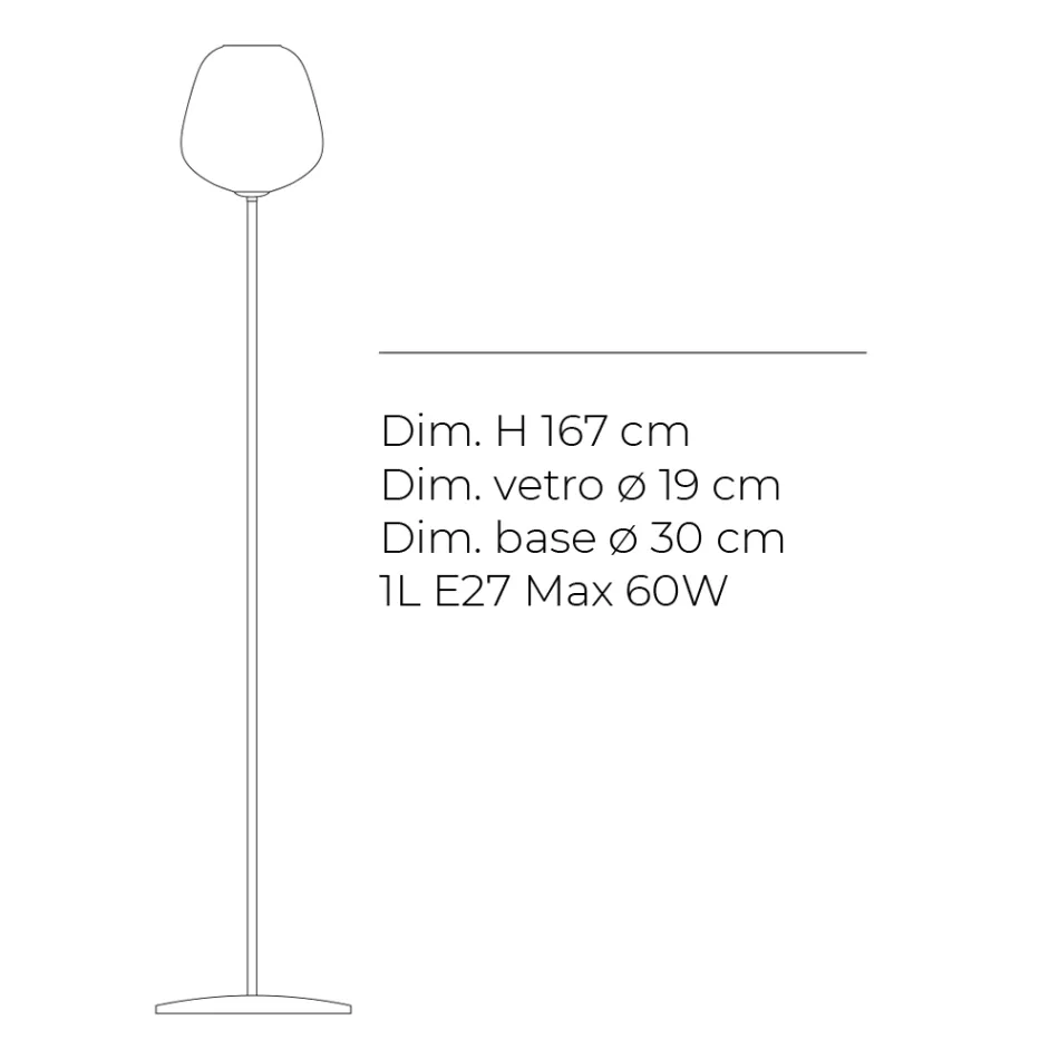 Vloerlamp van gelaagd of transparant glas, gemaakt in Italië - Elisia Viadurini