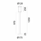 Vloerlamp Outdoor High Street Lamp in messing en glas - Loggia van Il Fanale Viadurini