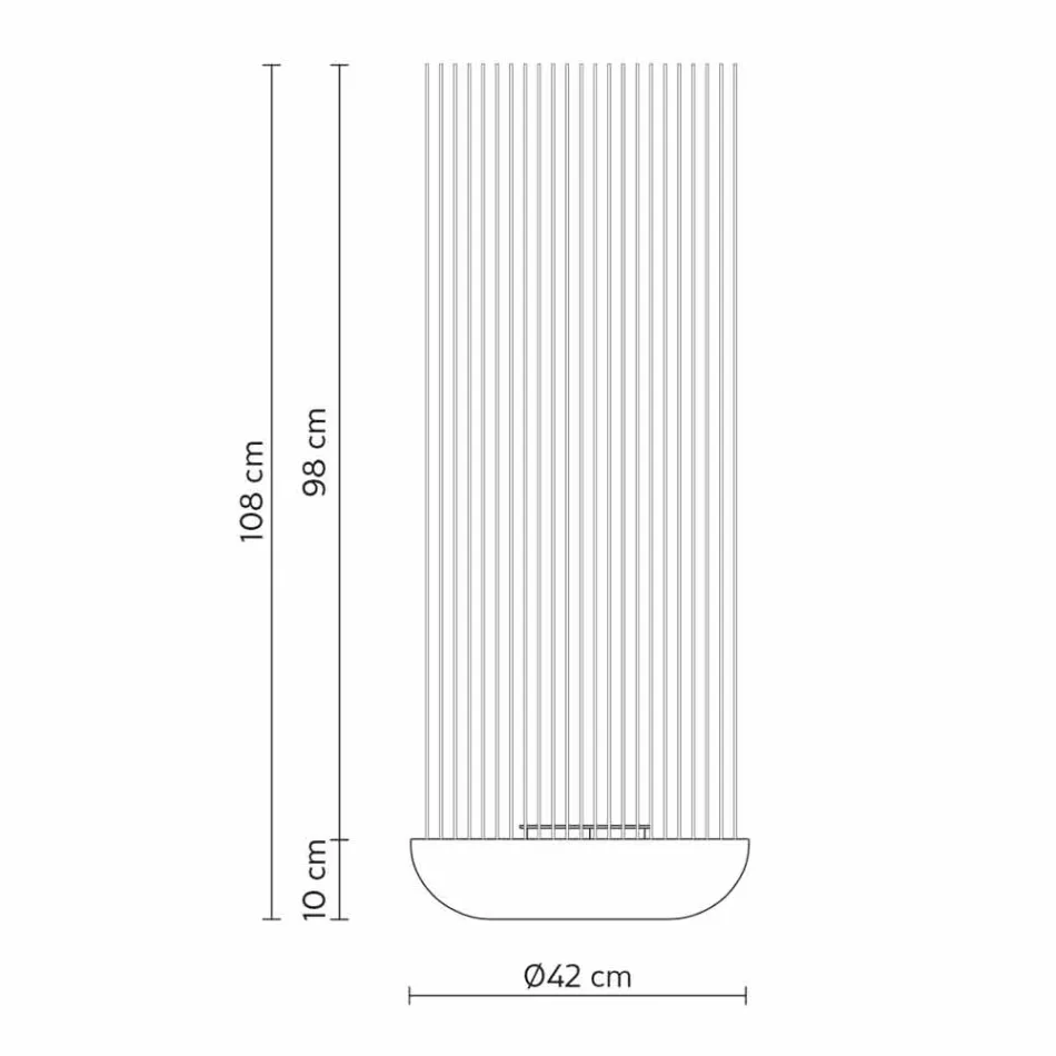 Led-vloerlamp in grijs technopolymeer en witte pvc-staven - Touch Viadurini