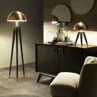 Moderne vloerlamp in metaal en geborsteld messing Made in Italy - Peter Viadurini