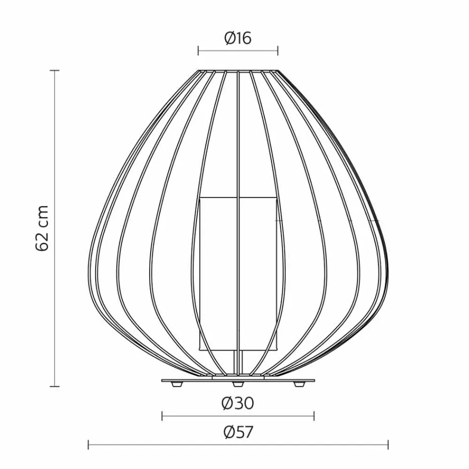 Vloer- of steunlamp in wit of brons metaaldraad - lantaarn Viadurini