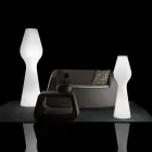 Reyes buitenvloerlamp van polyethyleen met LED-verlichting, gemaakt in Italië. Viadurini