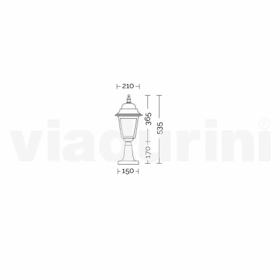 Aluminium buitenvloerlamp gemaakt in Italië, Aquilina Viadurini