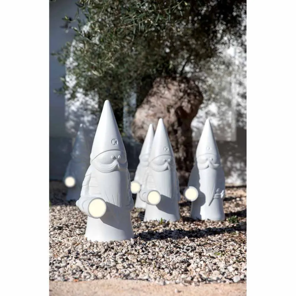 Led-vloerlamp voor buiten in modern design van wit technopolymeer - Nano Viadurini