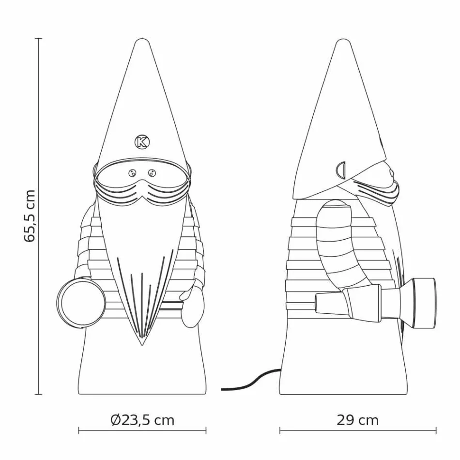 Led-vloerlamp voor buiten in modern design van wit technopolymeer - Nano Viadurini