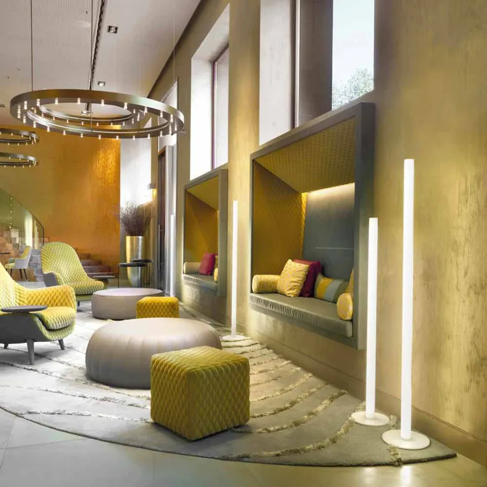 Schuif Flux slanke vloerlamp in methacrylaat geproduceerd in Italië Viadurini