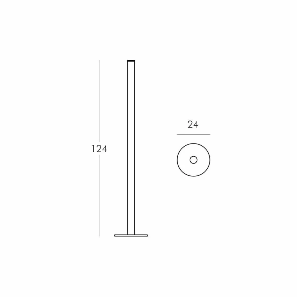 Schuif Flux slanke vloerlamp in methacrylaat geproduceerd in Italië Viadurini
