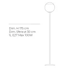 Isotta vloerlamp van wit gelaagd glas, gemaakt in Italië. Viadurini