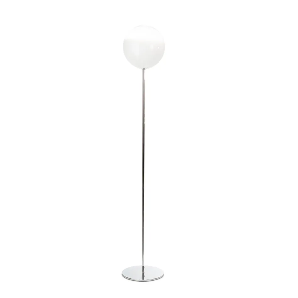 Isotta vloerlamp van wit gelaagd glas, gemaakt in Italië. Viadurini