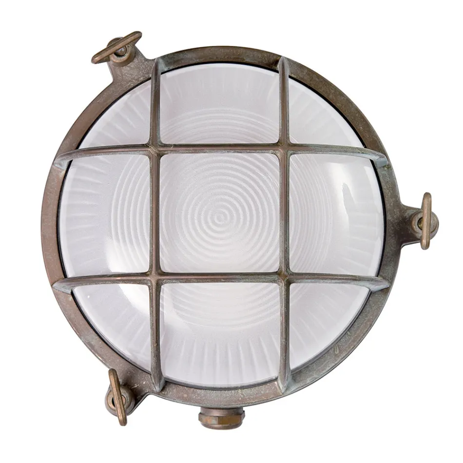 Decoratieve buitenlamp van messing met opaal/helder glas - Zeemeermin Viadurini