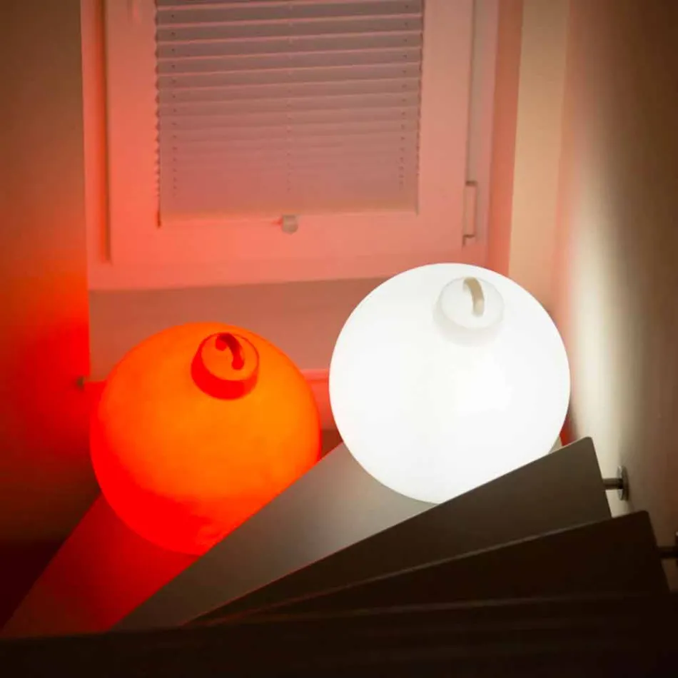 Decorlamp voor binnen of buiten rood, witte kerstbal - Pallastar Viadurini