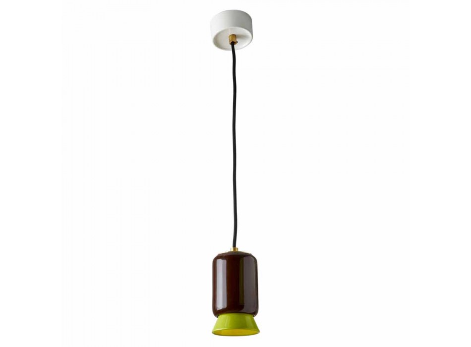 Hanglamp in gekleurd keramiek gemaakt in Italië Azië Viadurini