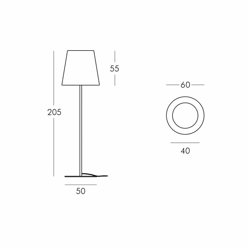 Staande lamp ontwerp Ali Baba Steel Glijbaan metaal gemaakt in Italië Viadurini