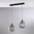 Atlas - Designlamp van glas en metaal met hangers met kristaleffect