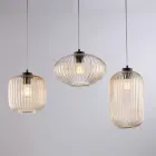 3-lichts lamp met zwart glazen en metalen design voor - Tucana Viadurini