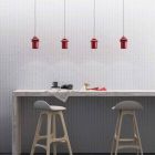 Designlamp opgehangen in rood keramiek gemaakt in Italië Azië Viadurini